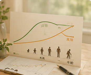 生命週期風險曲線與社會新鮮人財務時間規劃插圖