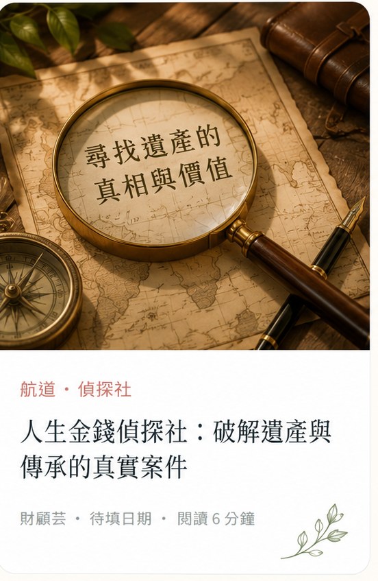 人生金錢偵探社破解遺產與傳承真實案件圖卡